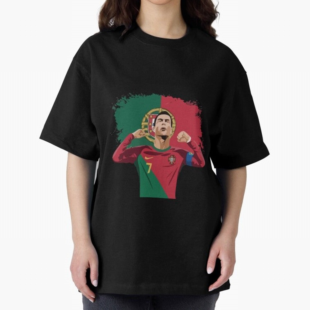 Cristiano Ronaldo CR7 T-shirt Design Oversized T-Shirt Show Love for Legendary Goals in Match Day Hype around FIFA World Cup 2026 Group Stage, Messi and Cristiano Ronaldo, England, France and Netherlands, Sports Nostalgia, International