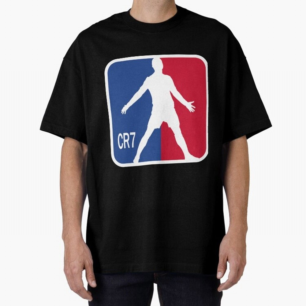 Cristiano Ronaldo 1 Oversized T-Shirt Celebrate Fan Culture around Global Football Passion for FIFA World Cup 2026 USA Canada Mexico, Built around CR7 and Messi, France and Portugal, Fan Favorite Moments, National Team Passion, Big Match Drama and