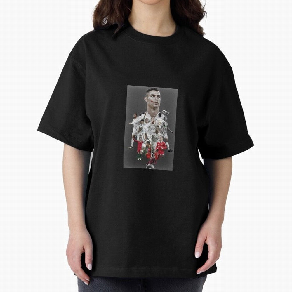 Cristiano Ronaldo Oversized T-Shirt Celebrate Global Passion for Global Football Passion for FIFA World Cup 2026 Group Stage, with Neymar, Haaland and Cristiano Ronaldo, Portugal, Classic Soccer Heritage, Championship Pressure, Fan Loyalty and