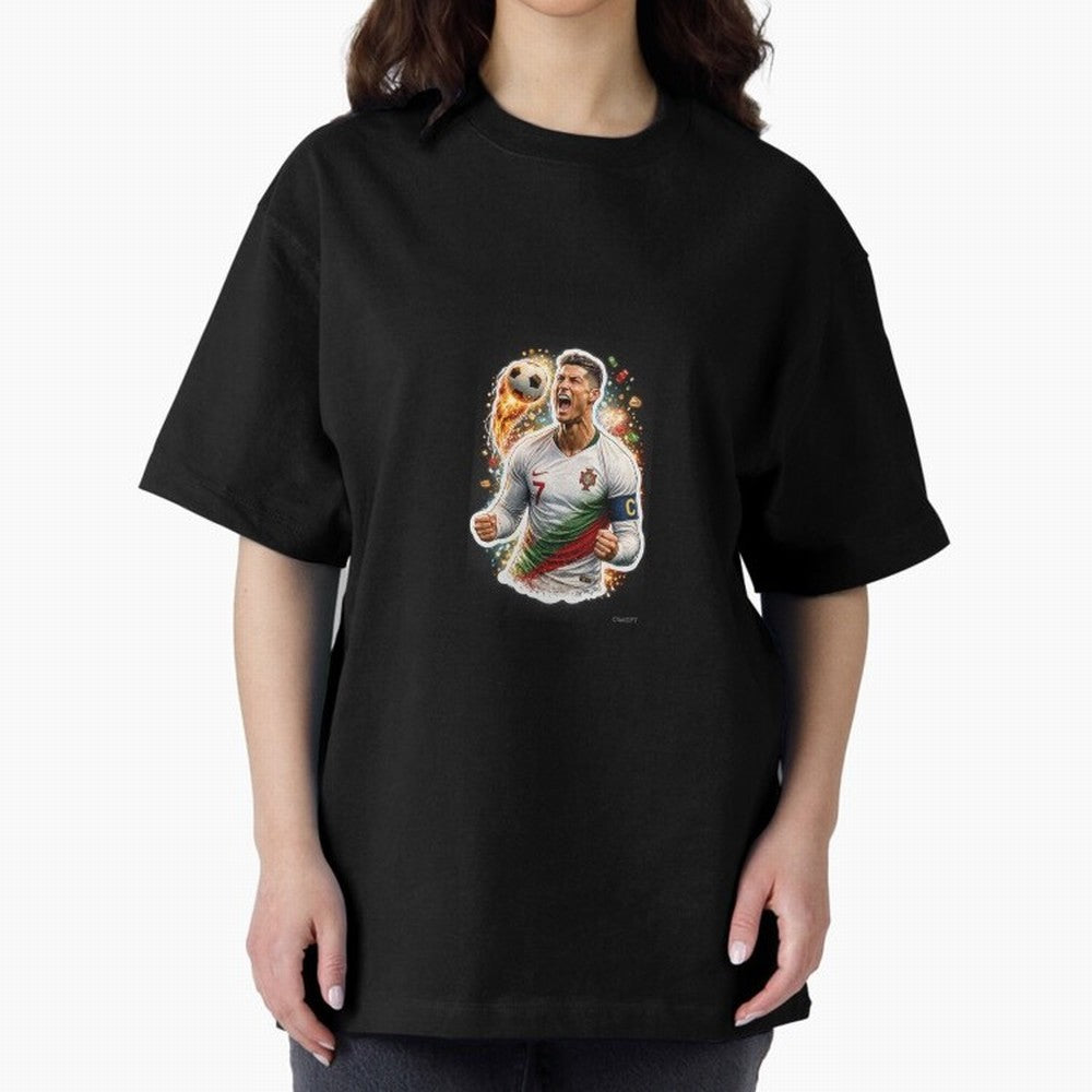Ronaldo Winning Moment Oversized T-Shirt Follow Global Football Passion for FIFA World Cup 2026, Made for CR7 and Messi, England and Germany, Tournament Hype, Historic Matchups, Family Viewing Parties and Global Sports Pride; Great for Watch