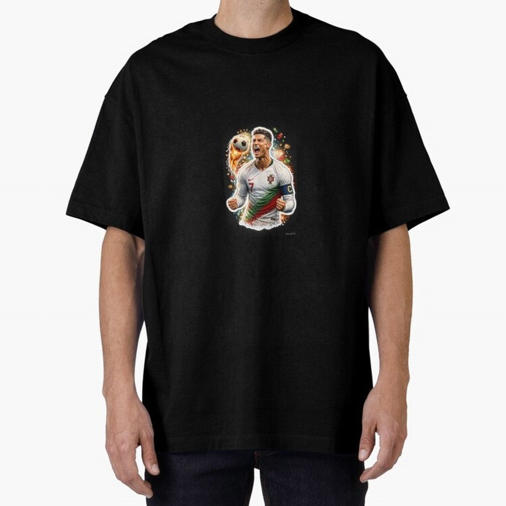 Ronaldo Winning Moment Oversized T-Shirt Follow Global Football Passion for FIFA World Cup 2026, Made for CR7 and Messi, England and Germany, Tournament Hype, Historic Matchups, Family Viewing Parties and Global Sports Pride; Great for Watch
