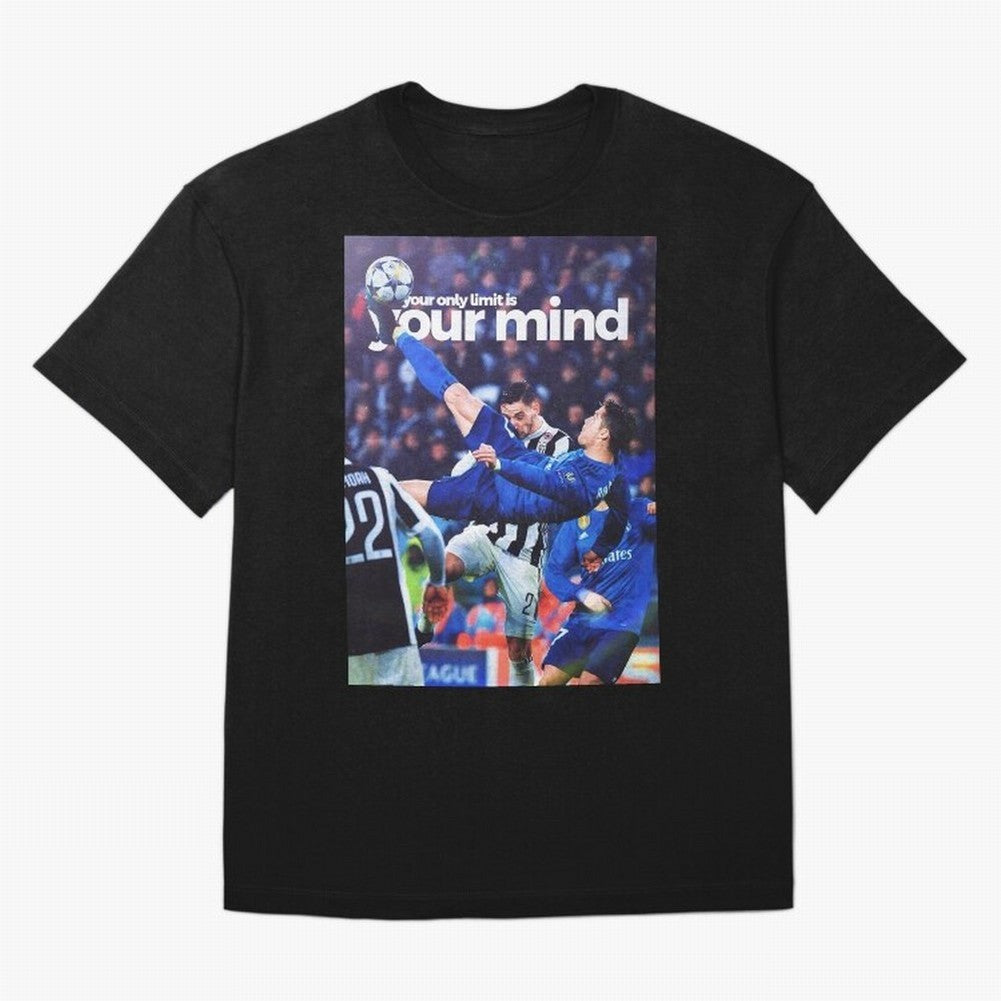Cristiano Ronaldo - Your only limit is your mind Oversized T-Shirt Celebrate the Road through Match Day Hype around FIFA World Cup 2026 USA Canada Mexico, Haaland and Mbappe, France, Vintage Soccer Flavor, Modern Football Stars, National Flags and