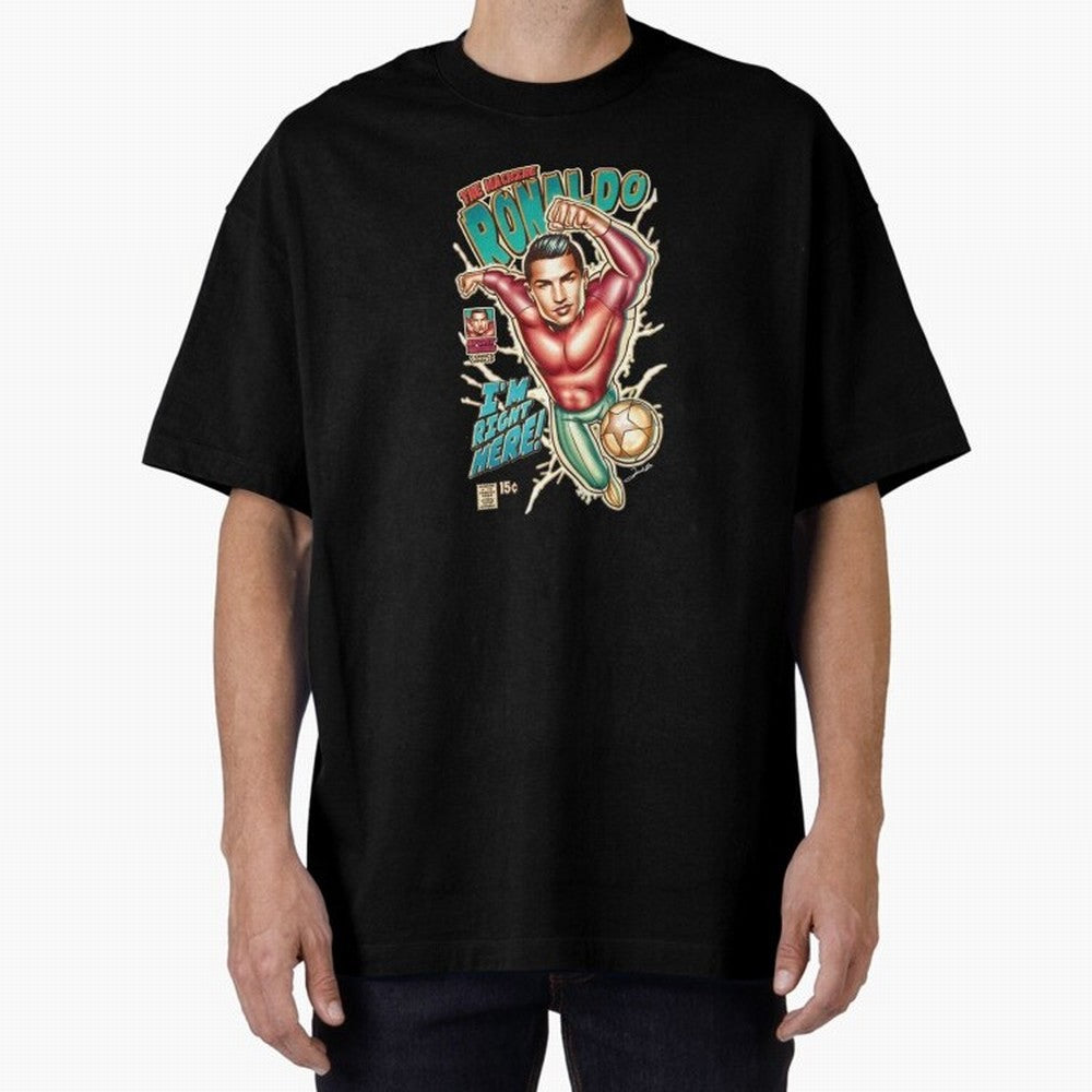 The Machine Ronaldo Oversized T-Shirt Feel the Trophy Chase of FIFA World Cup 2026 for Fans of Neymar, Haaland and Cristiano Ronaldo and Netherlands, Bringing Vintage Soccer Flavor, Modern Football Stars, National Flags and Final Night Emotion;