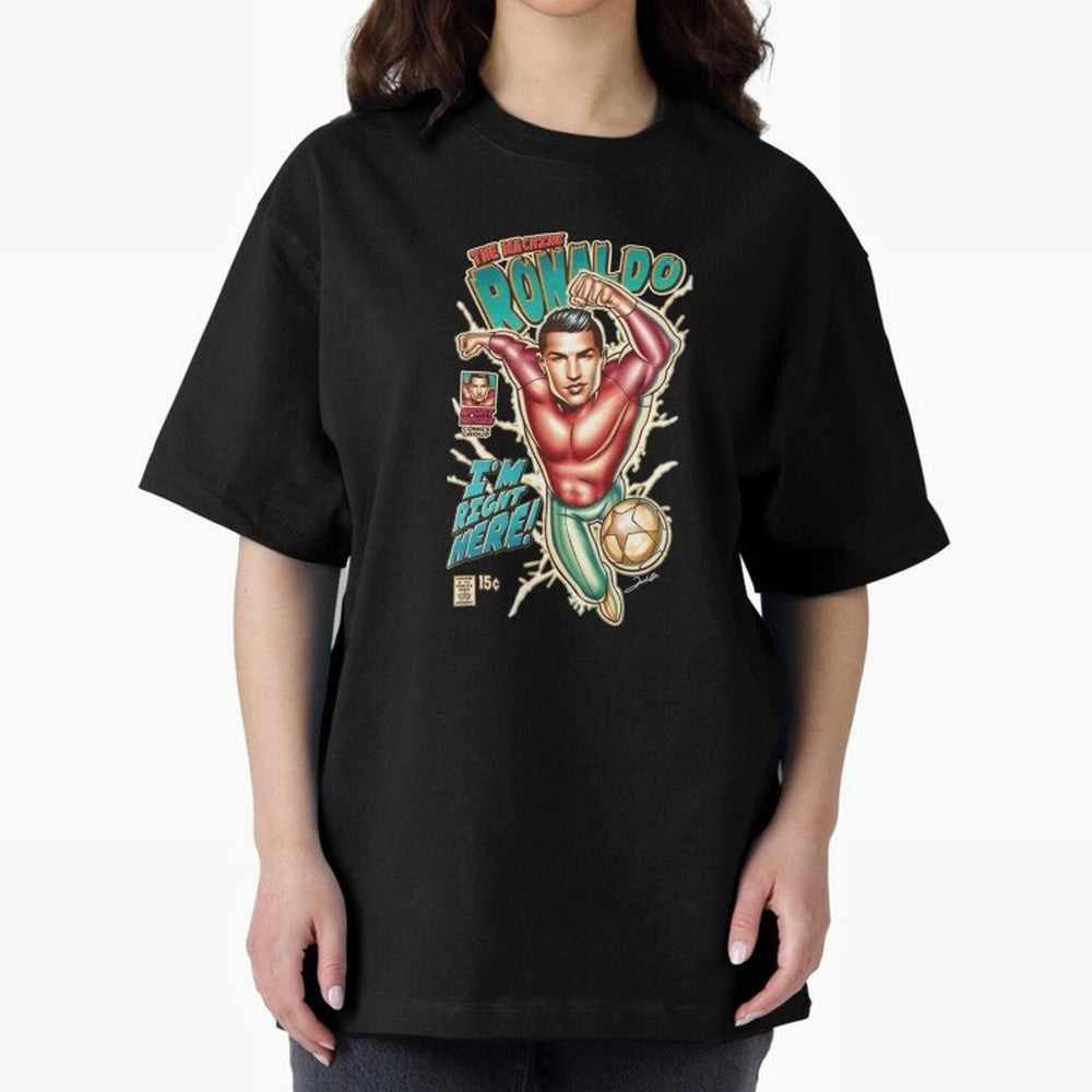 The Machine Ronaldo Oversized T-Shirt Feel the Trophy Chase of FIFA World Cup 2026 for Fans of Neymar, Haaland and Cristiano Ronaldo and Netherlands, Bringing Vintage Soccer Flavor, Modern Football Stars, National Flags and Final Night Emotion;