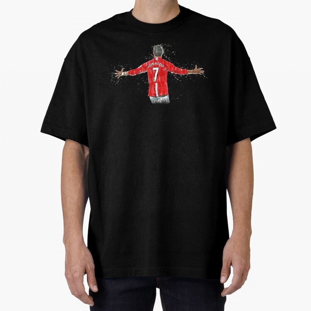 Cristiano Ronaldo in watercolor Oversized T-Shirt Show Championship Spirit for Match Day Hype around FIFA World Cup 2026 USA Canada Mexico, Mbappe and Neymar, England and Germany, Match Day Excitement, Supporter Culture, Golden Goals and Global
