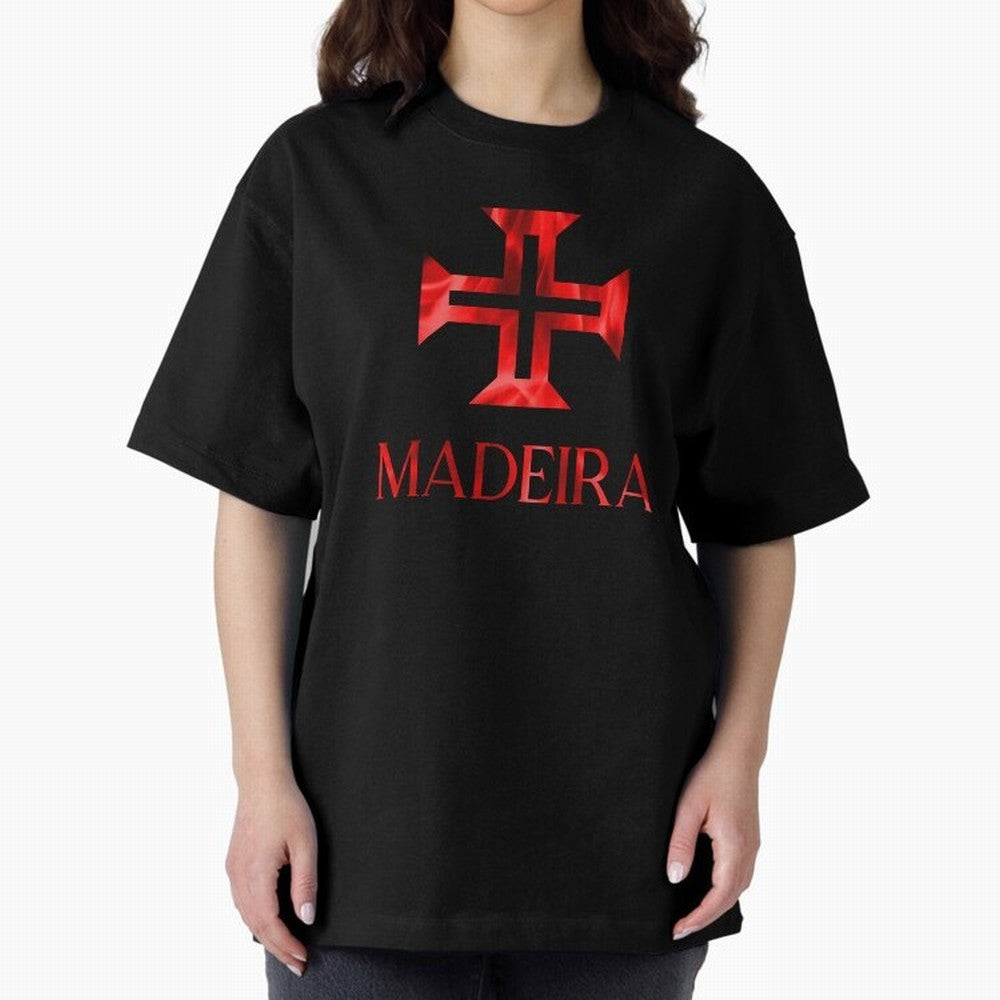 Madeira flames Oversized T-Shirt Unlock Match Day Hype around FIFA World Cup 2026 USA Canada Mexico, Mbappe and Neymar, Spain and Netherlands, Champion Mindset, Group Stage Buzz, Knockout Tension and Passionate Fan Culture; Made for Die Hard
