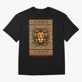Portuguese Geometric Lion Portrait Oversized T-Shirt Celebrate FIFA World Cup 2026 Group Stage for Fans of CR7 and Spain and Netherlands, Bringing Stadium Memories, Football Loyalty, International Chants and Championship Tradition; Great for Watch