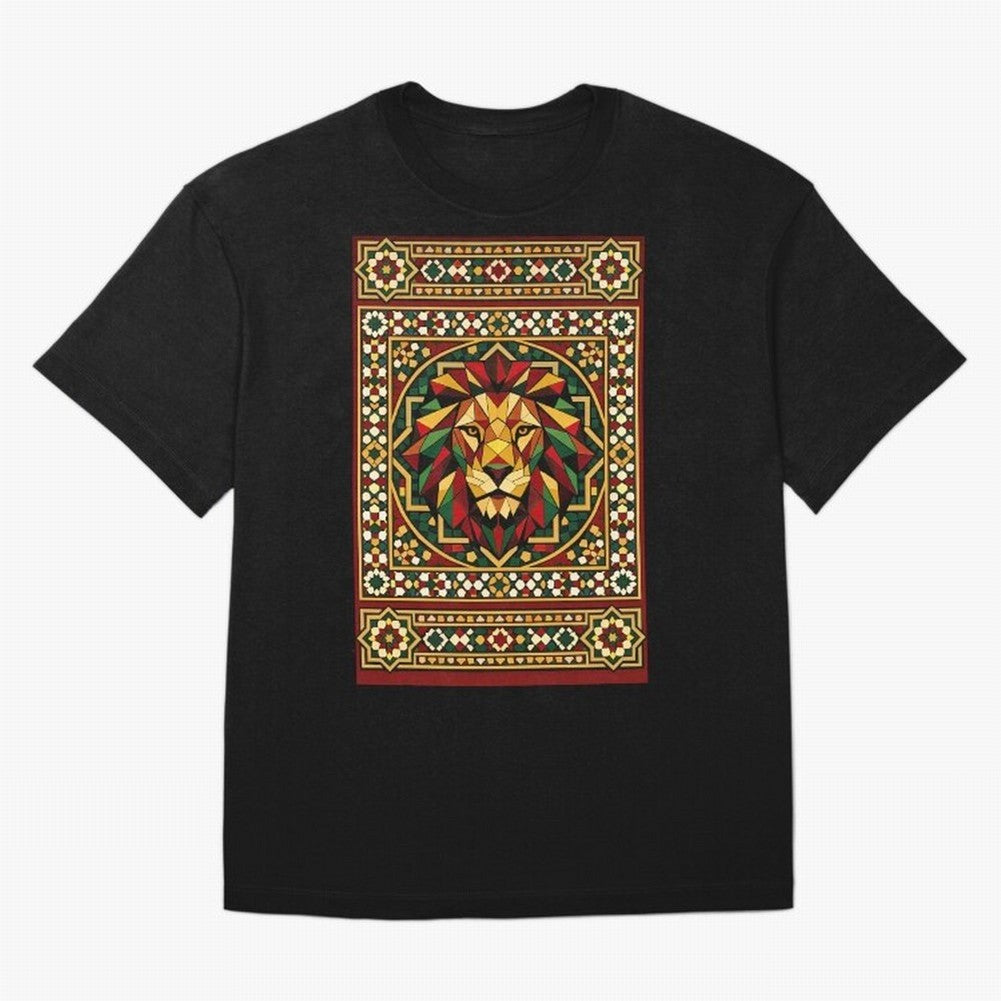 Portuguese Geometric Lion Portrait Oversized T-Shirt Celebrate FIFA World Cup 2026 Group Stage for Fans of CR7 and Spain and Netherlands, Bringing Stadium Memories, Football Loyalty, International Chants and Championship Tradition; Great for Watch