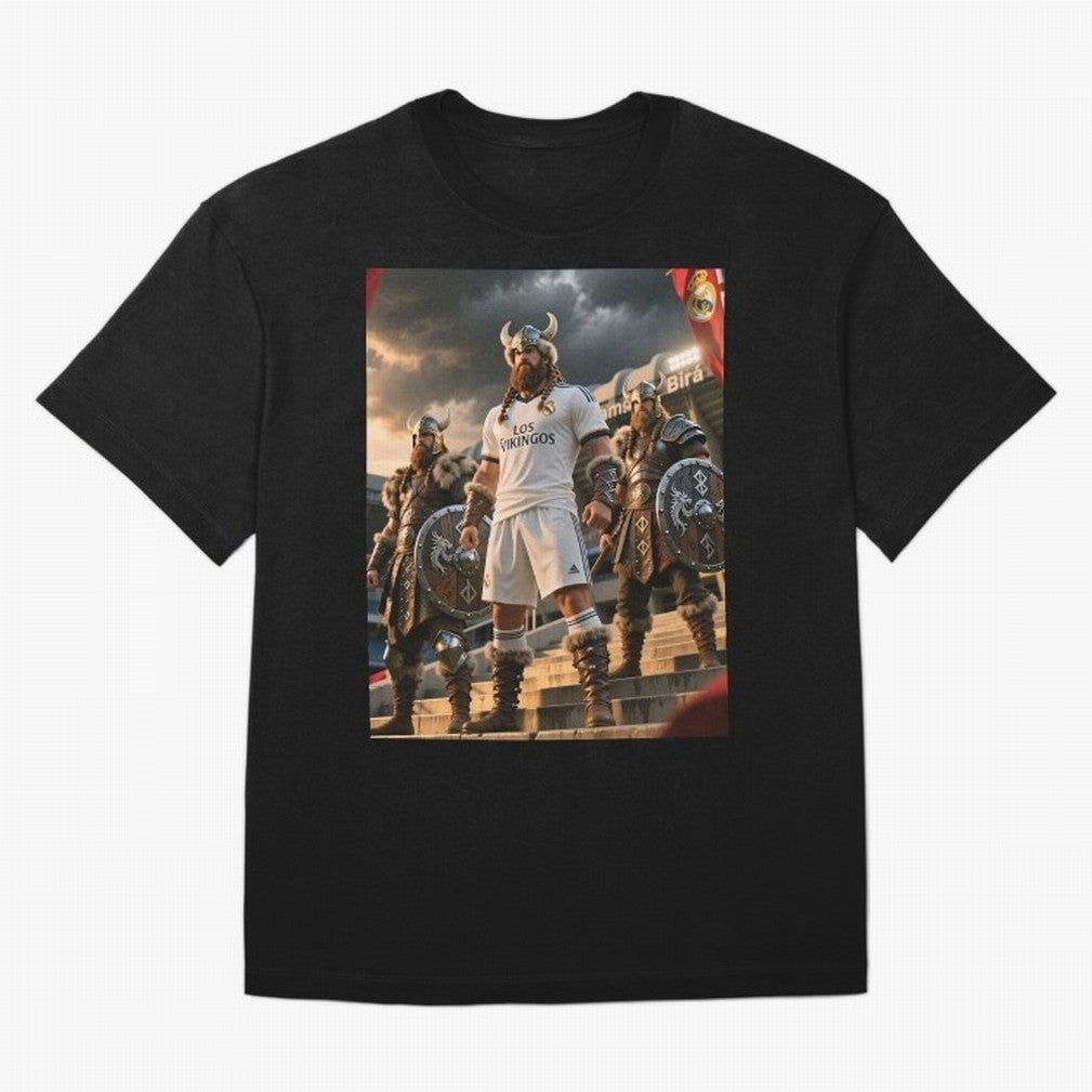 Los Vikingos del Bernab¨¦u Oversized T-Shirt Live for the Drama of Global Football Passion for FIFA World Cup 2026 Group Stage, Featuring Haaland and Mbappe, England, Football Passion, Legendary Performances, Festival Vibes and Supporter Community;