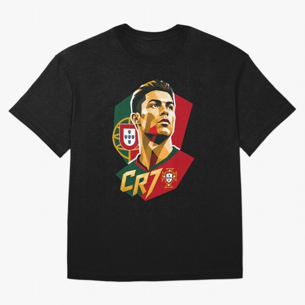 CR7 Art Print Oversized T-Shirt Bring Match Day Fire to FIFA World Cup 2026 Spirit, with Portugal, Mbappe, Vintage Soccer Flavor, Modern Football Stars, National Flags and Final Night Emotion; Built for Supporters Chasing Trophy Dreams, Final Match