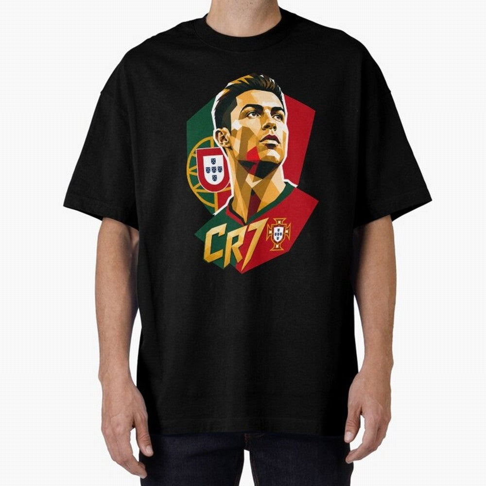 CR7 Art Print Oversized T-Shirt Bring Match Day Fire to FIFA World Cup 2026 Spirit, with Portugal, Mbappe, Vintage Soccer Flavor, Modern Football Stars, National Flags and Final Night Emotion; Built for Supporters Chasing Trophy Dreams, Final Match