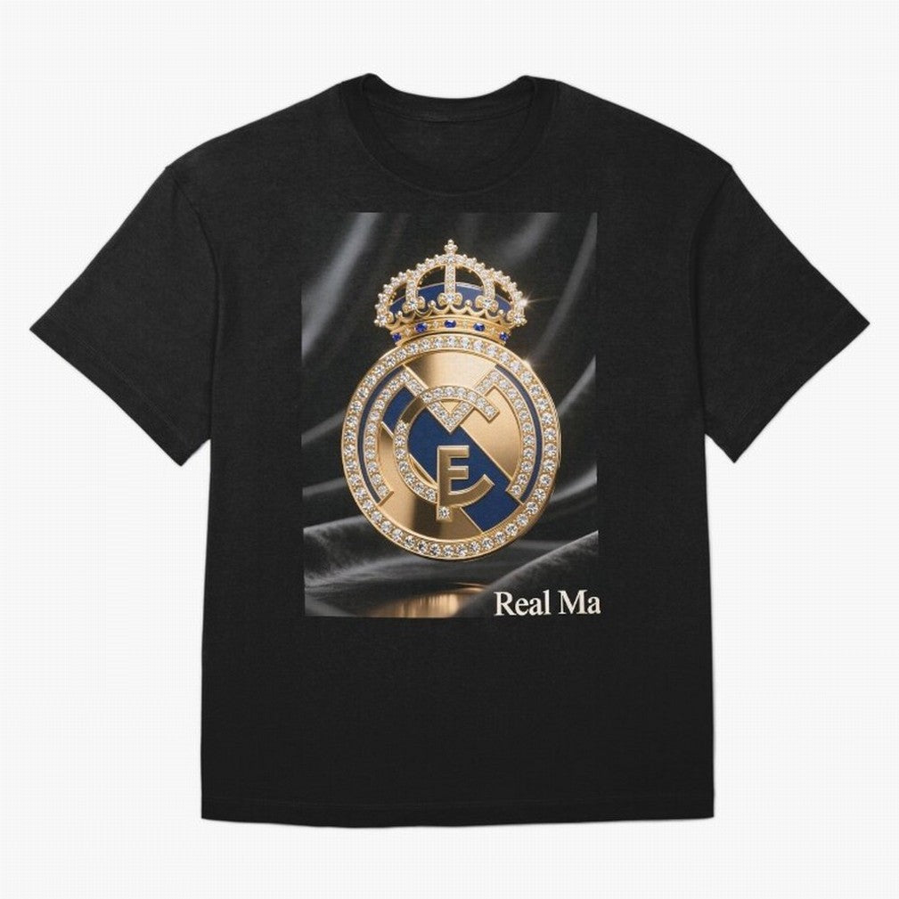 Gold Madrid Real Oversized T-Shirt Honor the Beautiful Game during FIFA World Cup 2026 Group Stage for Fans of Cristiano Ronaldo, Haaland and CR7 and Portugal, Bringing Match Day Excitement, Supporter Culture, Golden Goals and Global Football