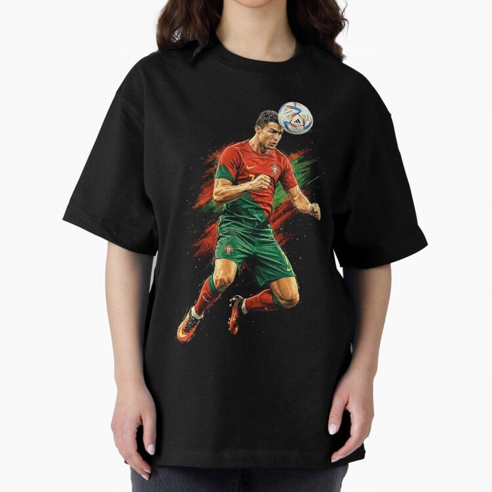 Cristiano Ronaldo Football Legend Oversized T-Shirt Show Match Day Excitement for Global Football Passion for FIFA World Cup 2026, Made for CR7, Argentina, France and Brazil, Match Day Excitement, Supporter Culture, Golden Goals and Global Football