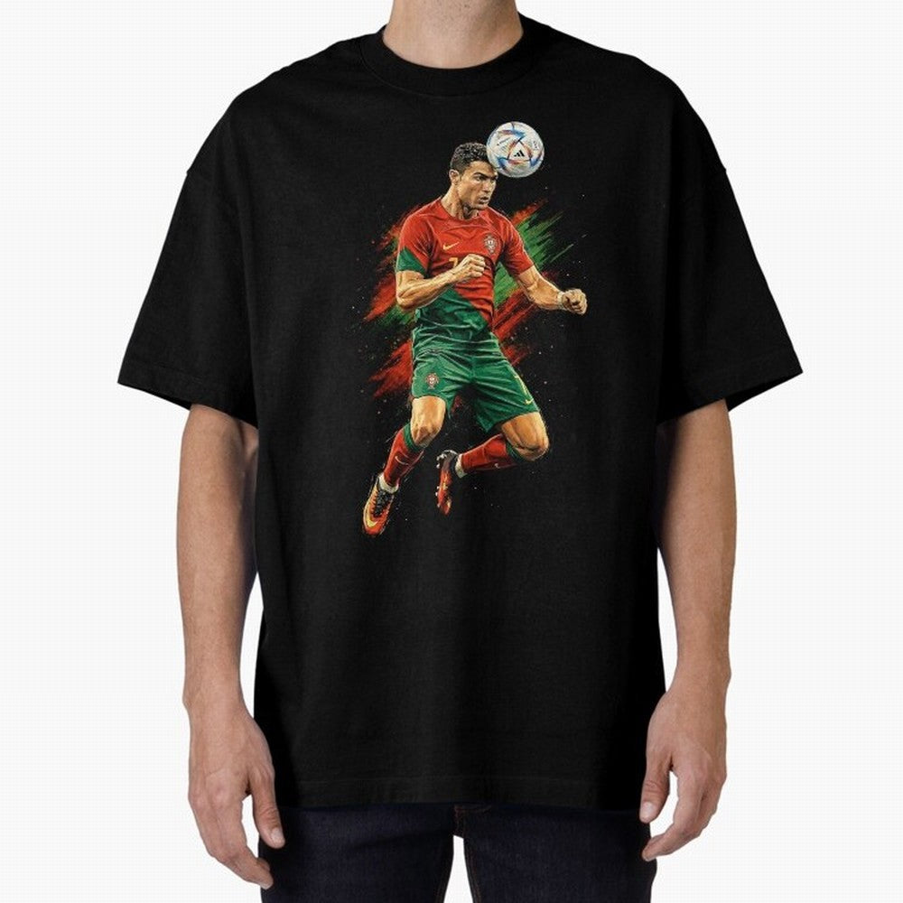 Cristiano Ronaldo Football Legend Oversized T-Shirt Show Match Day Excitement for Global Football Passion for FIFA World Cup 2026, Made for CR7, Argentina, France and Brazil, Match Day Excitement, Supporter Culture, Golden Goals and Global Football