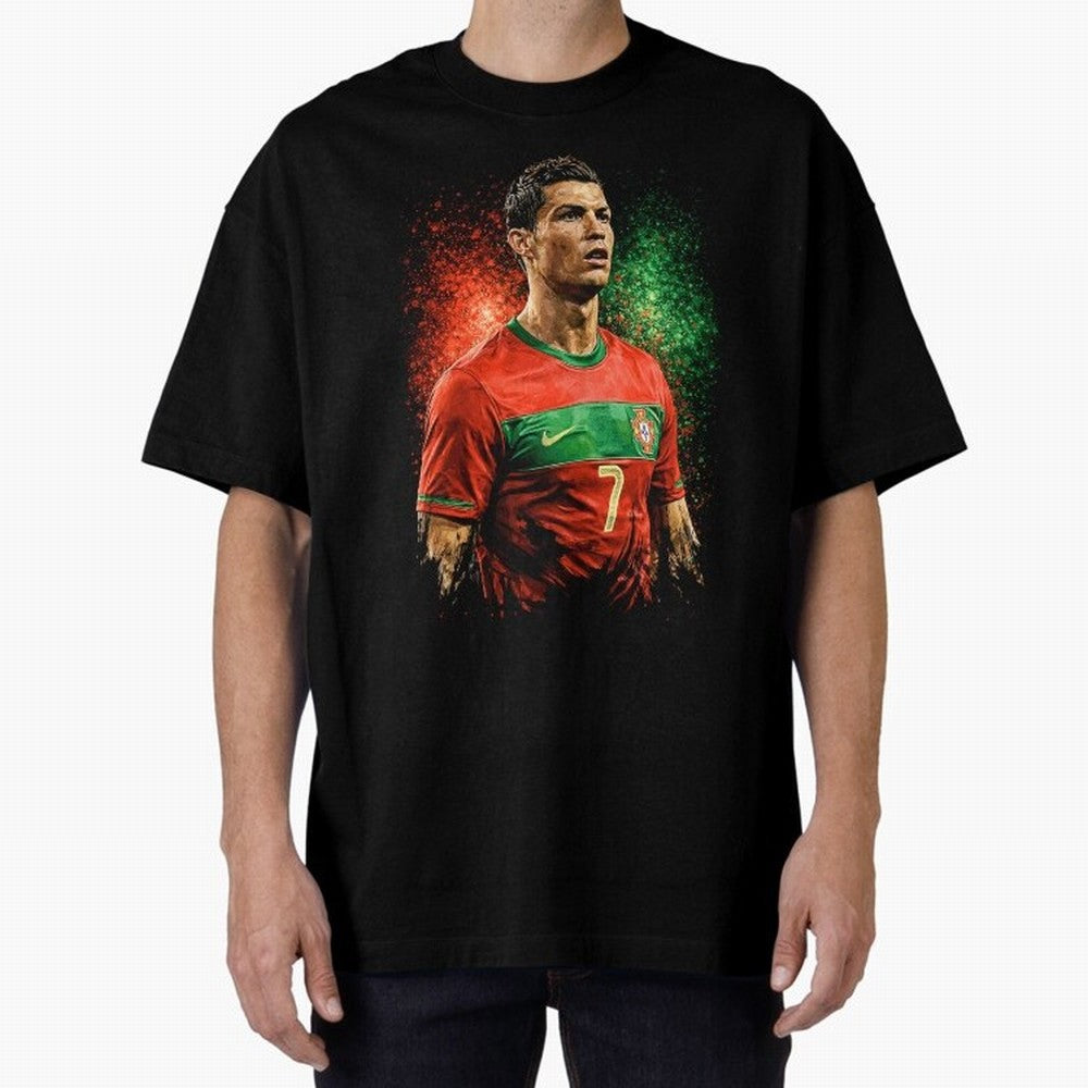 Cristiano Ronaldo Football Legend Oversized T-Shirt Represent Football Lovers during the FIFA World Cup 2026 Group Stage Journey through Cristiano Ronaldo Highlights, Spain and Netherlands Pride, Football Passion, Legendary Performances, Festival