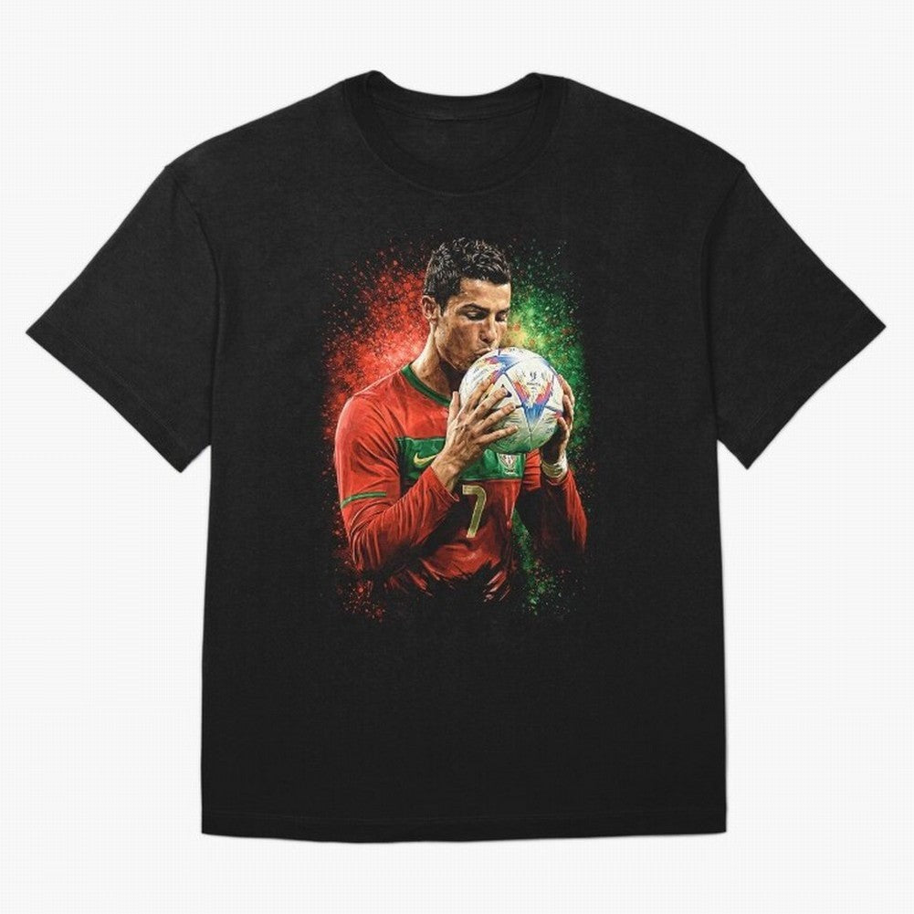 Cristiano Ronaldo Football Legend Oversized T-Shirt Stand Proud for Global Football Passion for FIFA World Cup 2026 Group Stage, Highlighting Messi, CR7 and Mbappe, Brazil, Classic Soccer Heritage, Championship Pressure, Fan Loyalty and