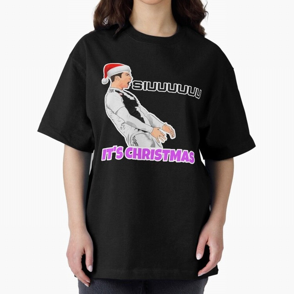 It¡¯s Christmas siuuu CR7 funny Oversized T-Shirt Celebrate National Team Dreams in the FIFA World Cup 2026 USA Canada Mexico Journey through Mbappe Highlights, Portugal Pride, Supporter Pride, Iconic Celebrations, Legendary Names and Global Match