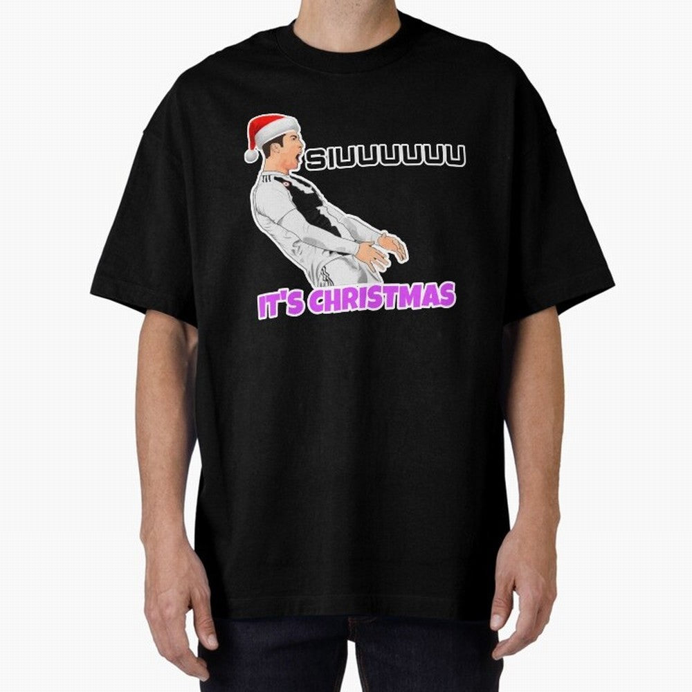 It¡¯s Christmas siuuu CR7 funny Oversized T-Shirt Celebrate National Team Dreams in the FIFA World Cup 2026 USA Canada Mexico Journey through Mbappe Highlights, Portugal Pride, Supporter Pride, Iconic Celebrations, Legendary Names and Global Match