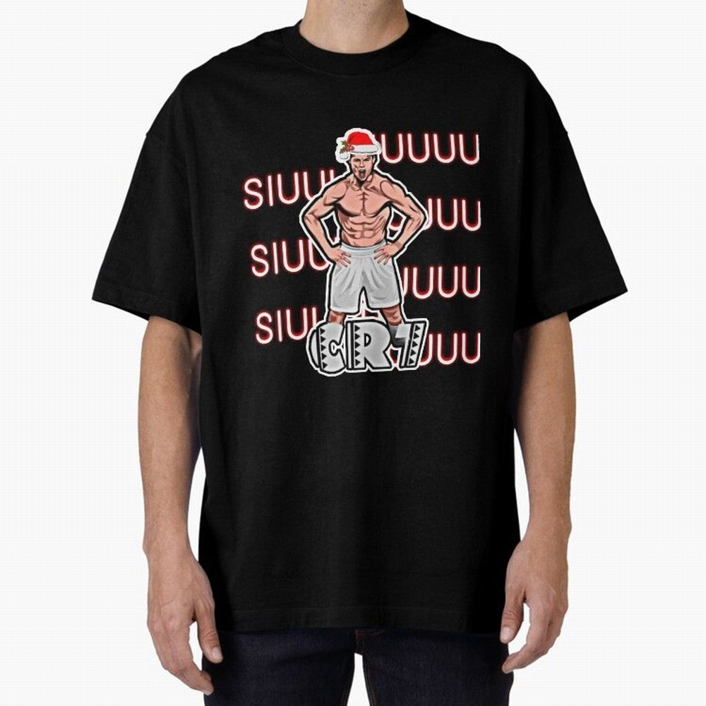 Siuuu cr7 christmas Oversized T-Shirt Support Your Favorite Stars during FIFA World Cup 2026 for Fans of Messi and Cristiano Ronaldo and Brazil, Portugal and Argentina, Bringing Goal Celebration Energy, Supporter Heritage, Football Icons and