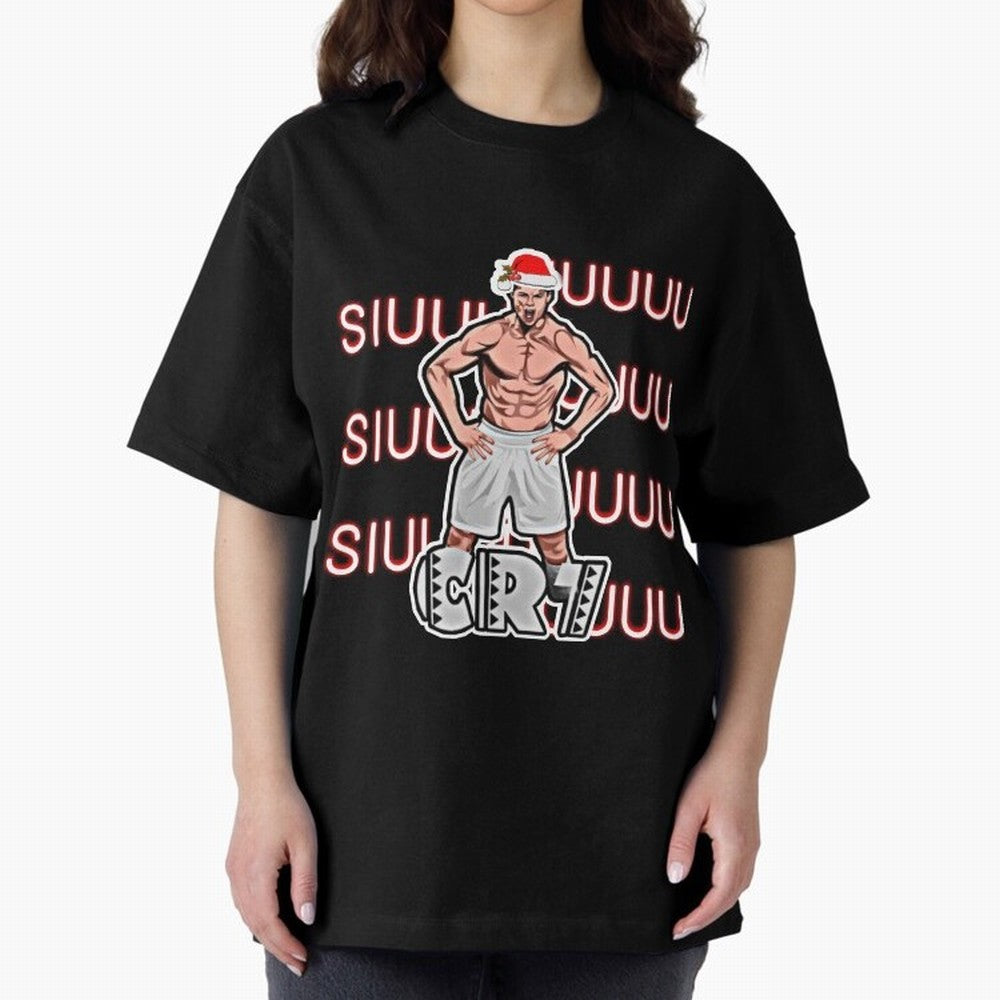 Siuuu cr7 christmas Oversized T-Shirt Support Your Favorite Stars during FIFA World Cup 2026 for Fans of Messi and Cristiano Ronaldo and Brazil, Portugal and Argentina, Bringing Goal Celebration Energy, Supporter Heritage, Football Icons and