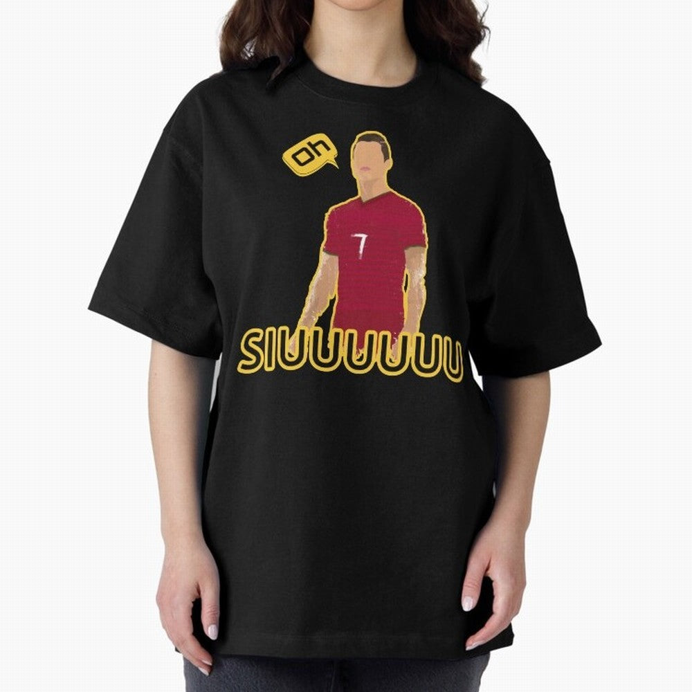 Oh siuuu CR7 funny Oversized T-Shirt Feel the Roar of FIFA World Cup 2026 USA Canada Mexico for Fans of Haaland and Mbappe and Argentina, Bringing Championship Spirit, Famous Goals, Roaring Crowds and International Football Unity; Ideal for