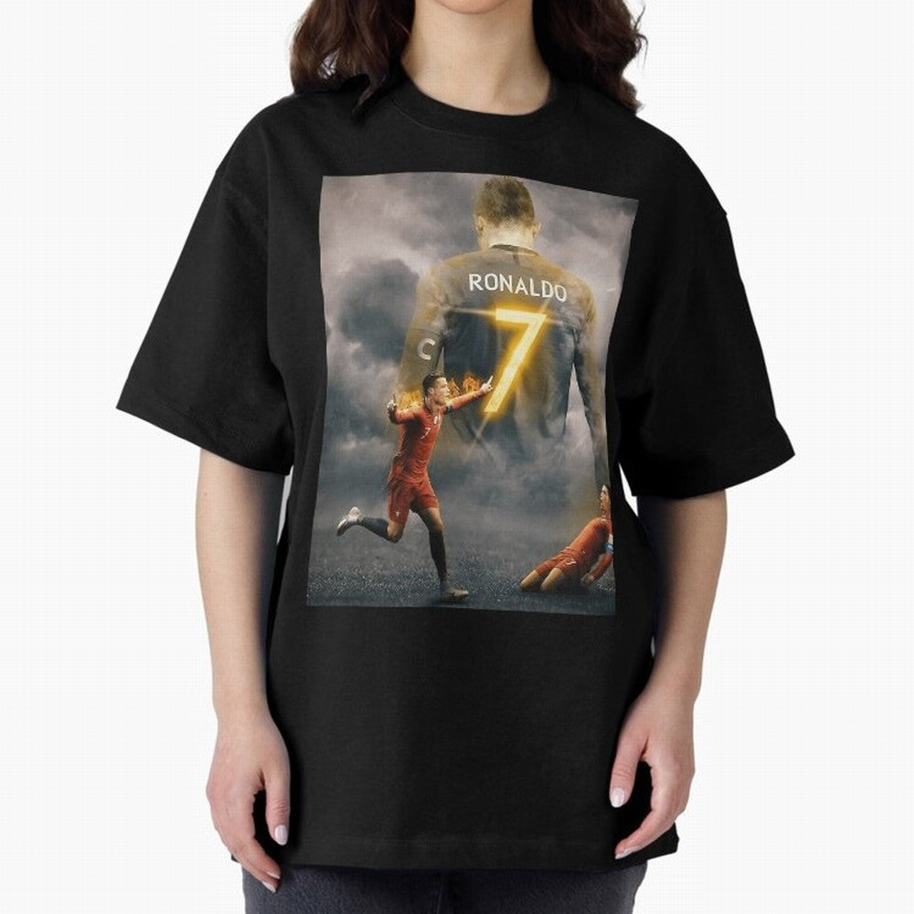 Aesthetic Ronaldo Poster Oversized T-Shirt Make Game Day About FIFA World Cup 2026 Driven by Neymar, England Energy, Retro Football Energy, Iconic Rivalries, Trophy Chase Drama and Stadium Atmosphere; Created for Match Day Parties, Soccer Gifts,