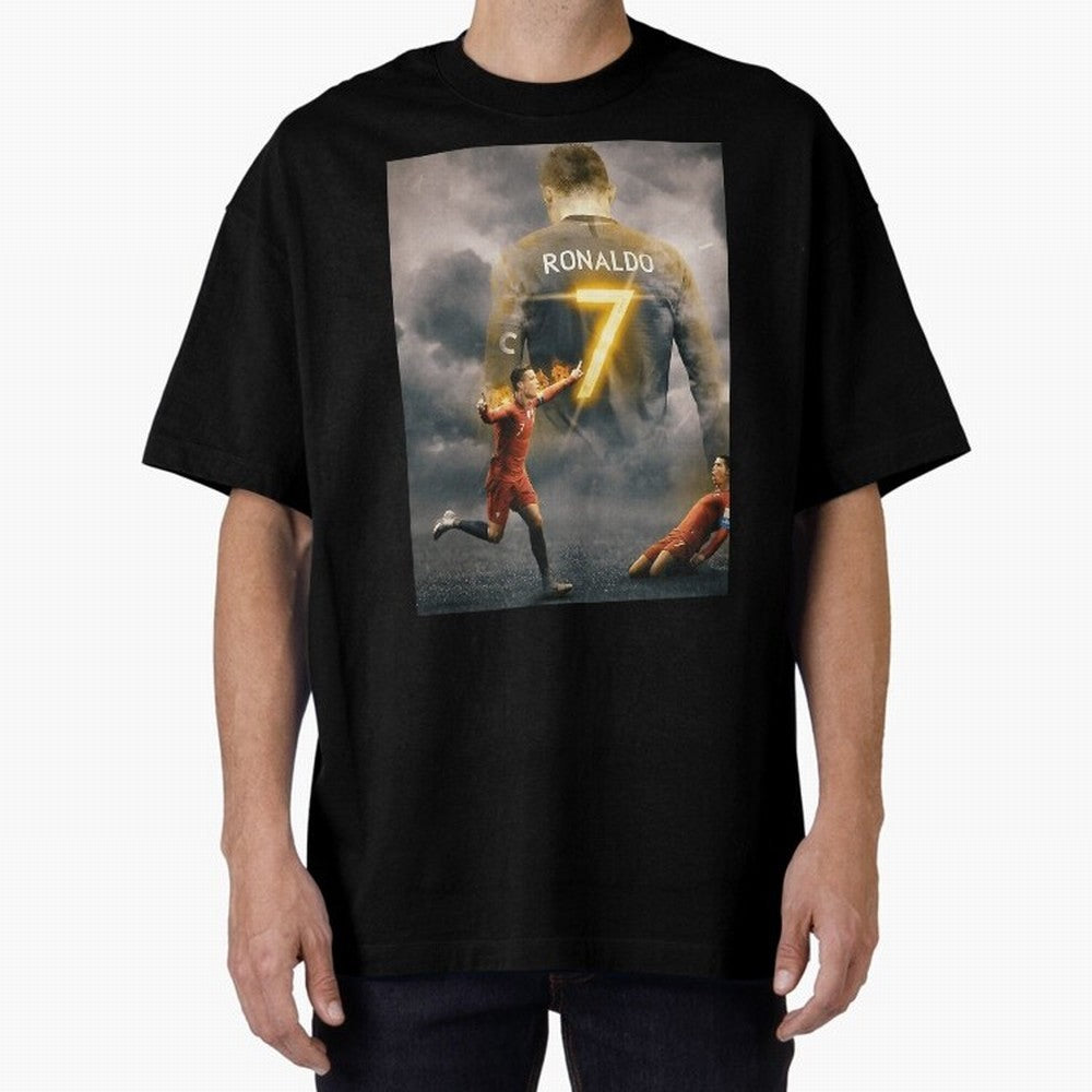Aesthetic Ronaldo Poster Oversized T-Shirt Make Game Day About FIFA World Cup 2026 Driven by Neymar, England Energy, Retro Football Energy, Iconic Rivalries, Trophy Chase Drama and Stadium Atmosphere; Created for Match Day Parties, Soccer Gifts,
