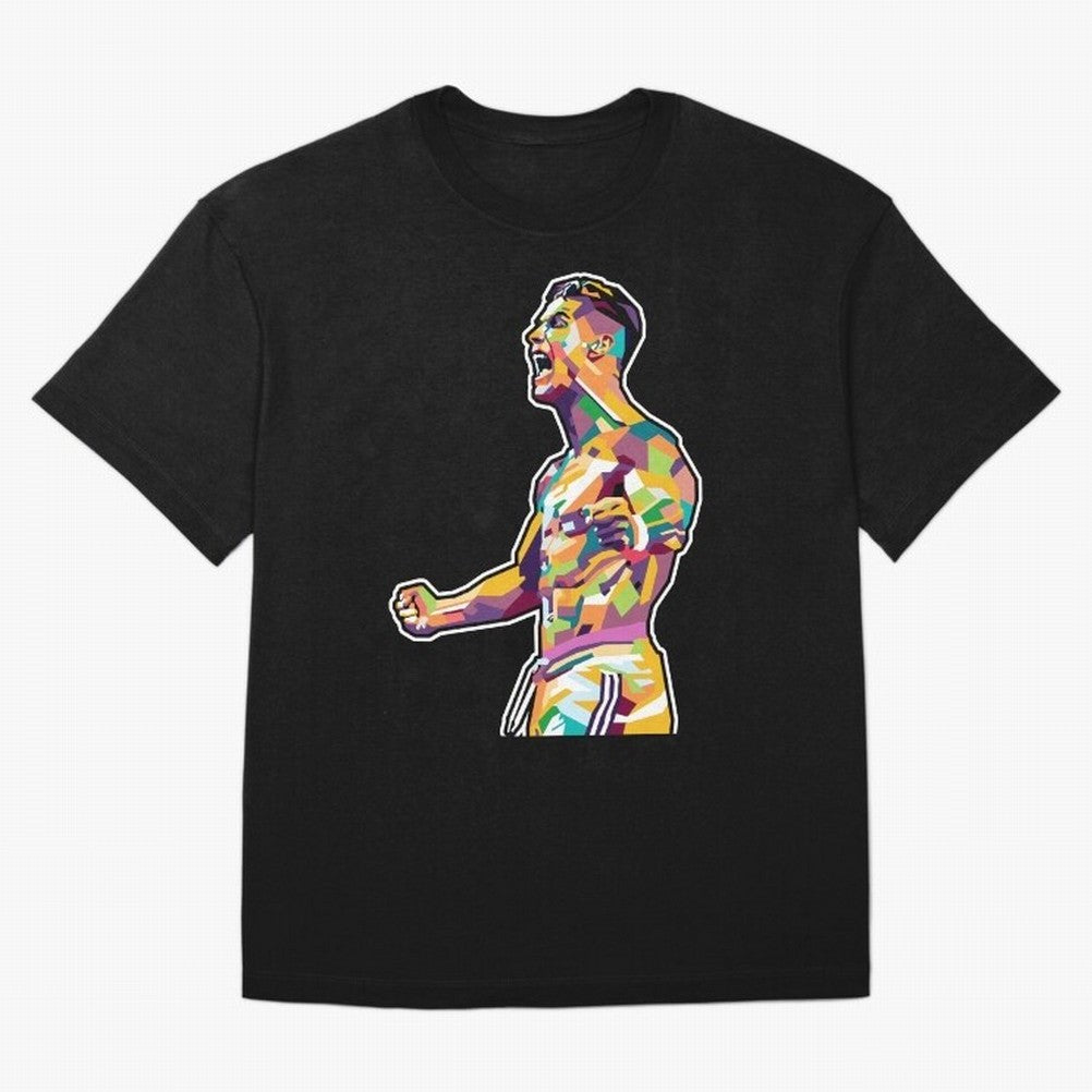 Cr7 Pop Art Oversized T-Shirt Make Game Day About Global Football Passion for FIFA World Cup 2026 USA Canada Mexico, Highlighting Messi, Neymar and Mbappe, Argentina, France and Brazil, Worldwide Fan Energy, Dramatic Goals, Stadium Lights and