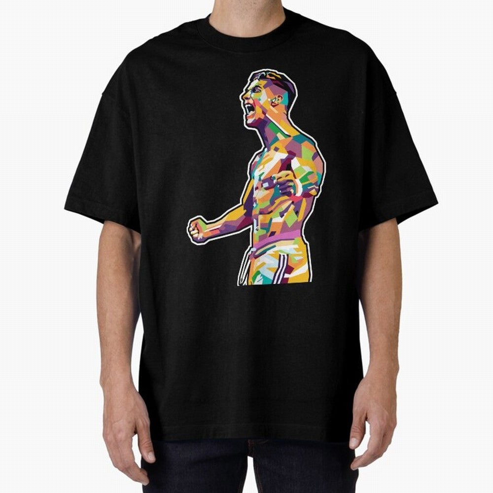 Cr7 Pop Art Oversized T-Shirt Make Game Day About Global Football Passion for FIFA World Cup 2026 USA Canada Mexico, Highlighting Messi, Neymar and Mbappe, Argentina, France and Brazil, Worldwide Fan Energy, Dramatic Goals, Stadium Lights and