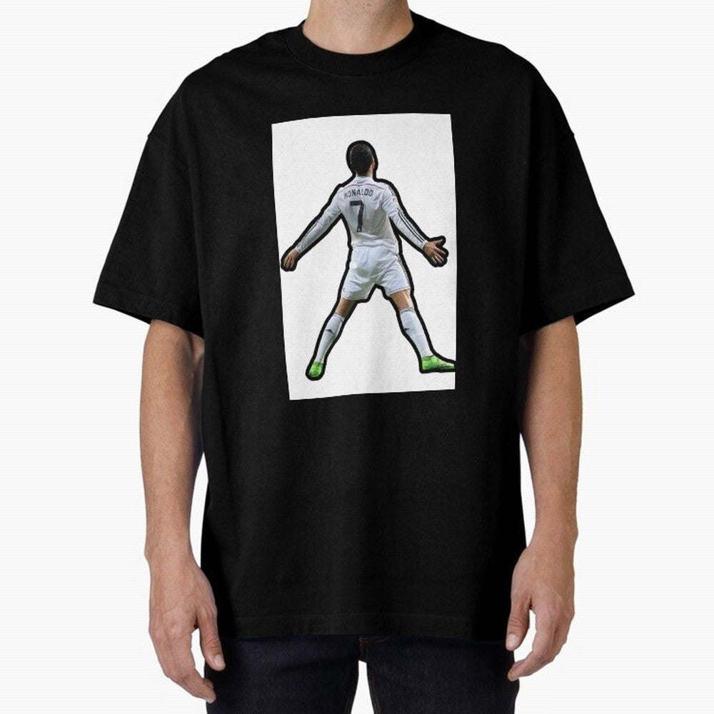 Cristiano Ronaldo Suii Sticker Oversized T-Shirt Celebrate Classic Football Spirit in Global Football Passion for FIFA World Cup 2026 USA Canada Mexico, Celebrating Mbappe and Neymar, Argentina, Game Day Rituals, Football Legends, Country Pride and