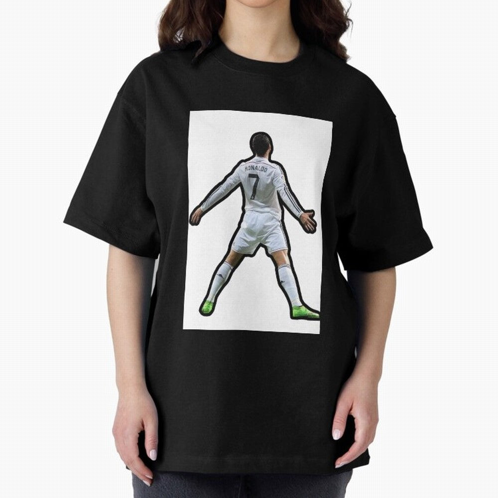 Cristiano Ronaldo Suii Sticker Oversized T-Shirt Celebrate Classic Football Spirit in Global Football Passion for FIFA World Cup 2026 USA Canada Mexico, Celebrating Mbappe and Neymar, Argentina, Game Day Rituals, Football Legends, Country Pride and