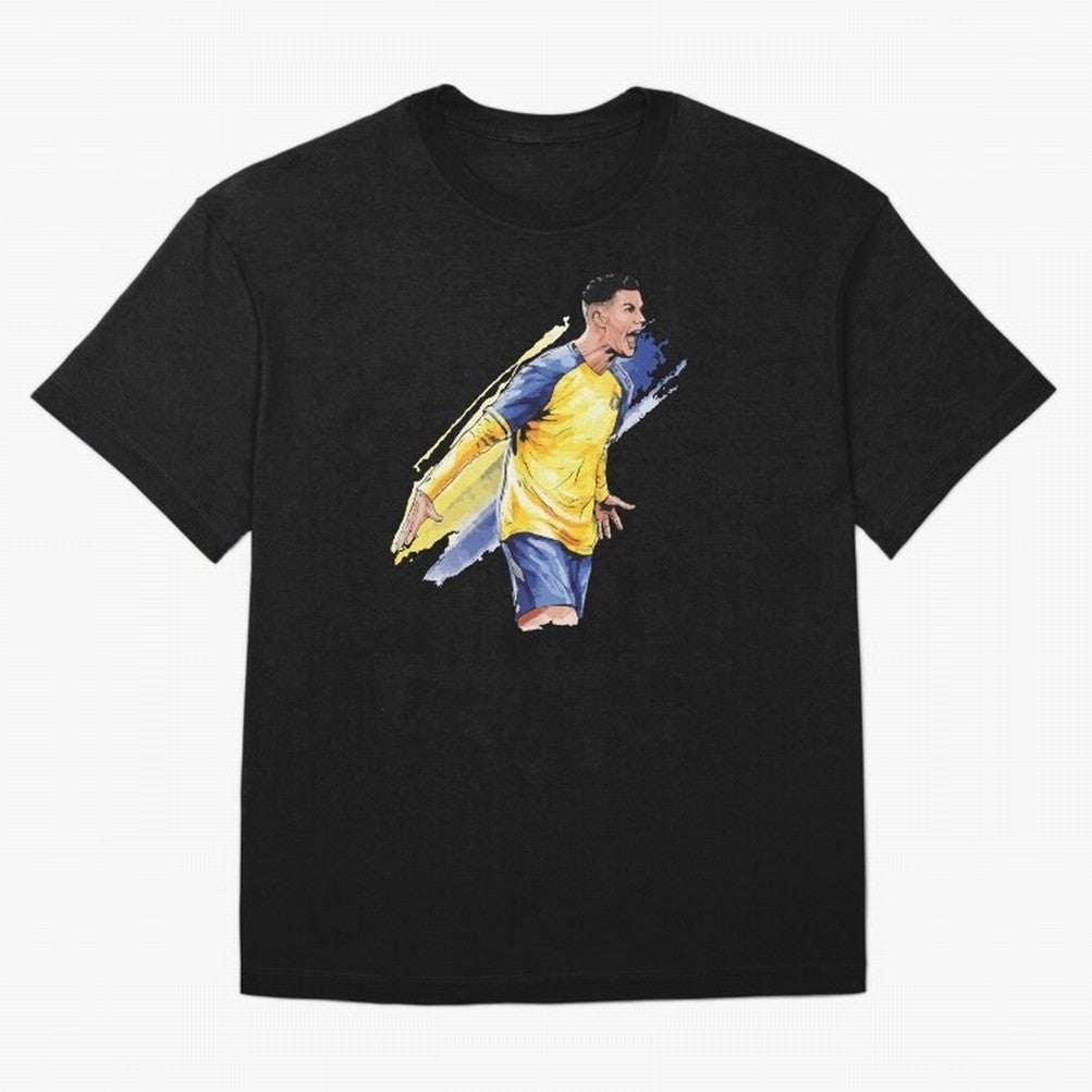 Ronaldo Al-Nassr 2022 Oversized T-Shirt Back the Journey through FIFA World Cup 2026 for Fans of Messi and England, France and Netherlands, Bringing Vintage Soccer Flavor, Modern Football Stars, National Flags and Final Night Emotion; Perfect for