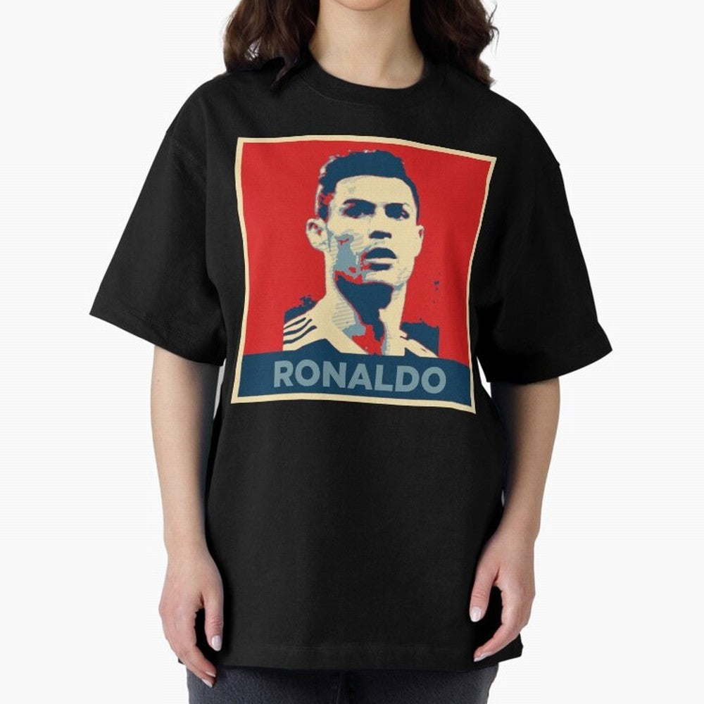 Cristiano Ronaldo Obama Style Oversized T-Shirt Bring a Vintage Feel to FIFA World Cup 2026 Group Stage Spirit, Made for France and Portugal, Cristiano Ronaldo, Stadium Memories, Football Loyalty, International Chants and Championship Tradition;