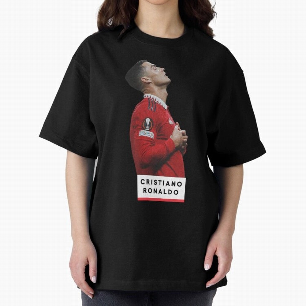 New Celebration Ronaldo Oversized T-Shirt Capture Global Football Passion for FIFA World Cup 2026, Capturing Messi and Cristiano Ronaldo, Brazil, Championship Spirit, Famous Goals, Roaring Crowds and International Football Unity; Made for