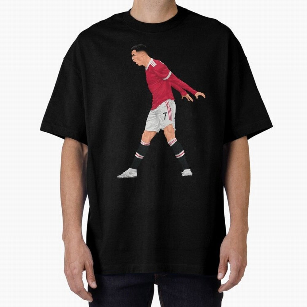 Cristiano Ronaldo Celebration Oversized T-Shirt Bring Trophy Dreams to the FIFA World Cup 2026 USA Canada Mexico Journey through Haaland Highlights, Portugal Pride, Stadium Memories, Football Loyalty, International Chants and Championship