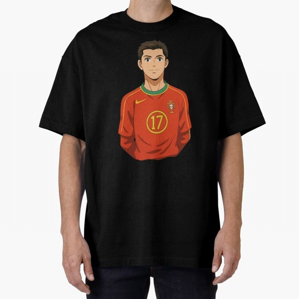 Ronaldo Oversized T-Shirt Celebrate Fan Culture around Global Football Passion for FIFA World Cup 2026 USA Canada Mexico, Filled with Mbappe, Argentina and Brazil, Fan Favorite Moments, National Team Passion, Big Match Drama and Soccer History;