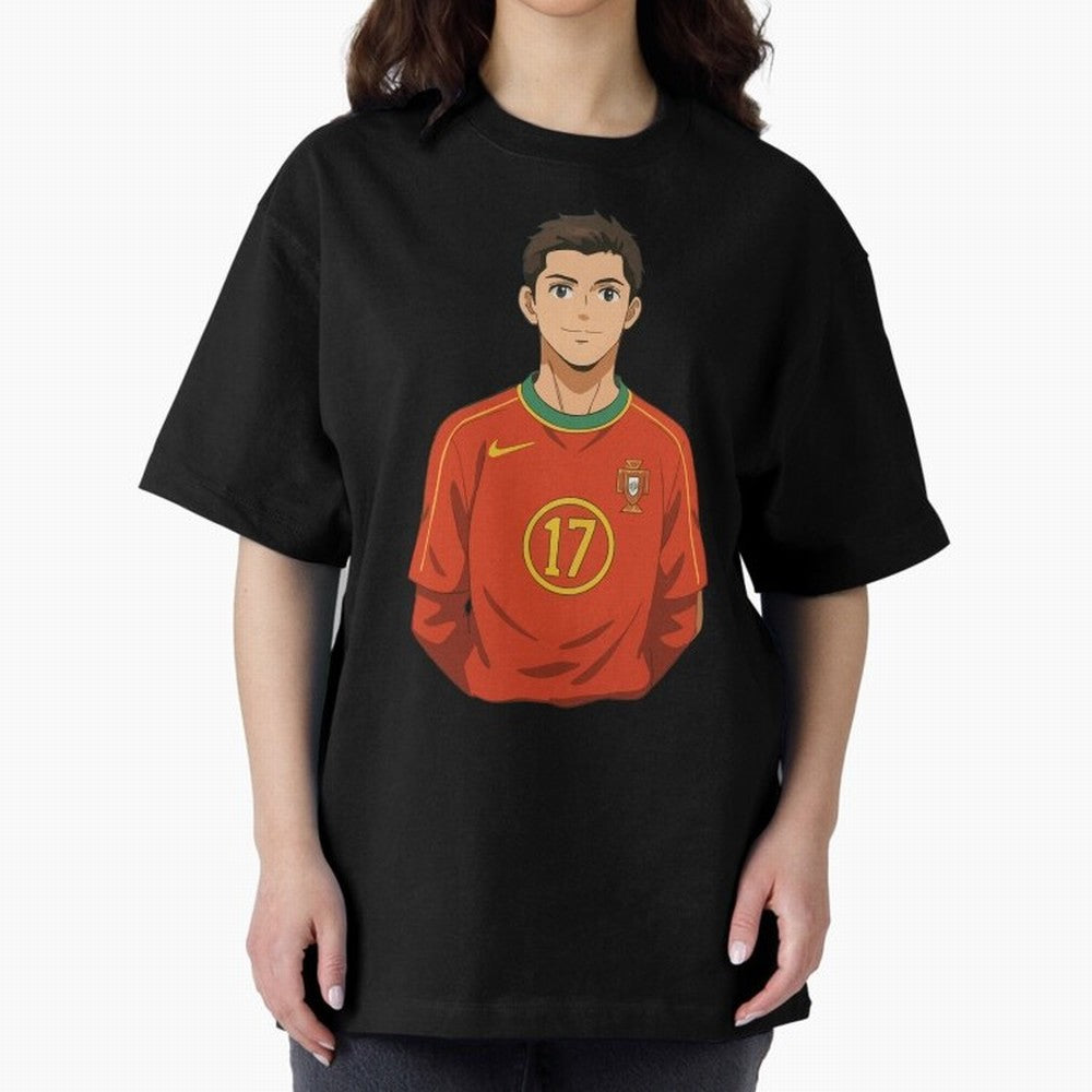 Ronaldo Oversized T-Shirt Celebrate Fan Culture around Global Football Passion for FIFA World Cup 2026 USA Canada Mexico, Filled with Mbappe, Argentina and Brazil, Fan Favorite Moments, National Team Passion, Big Match Drama and Soccer History;