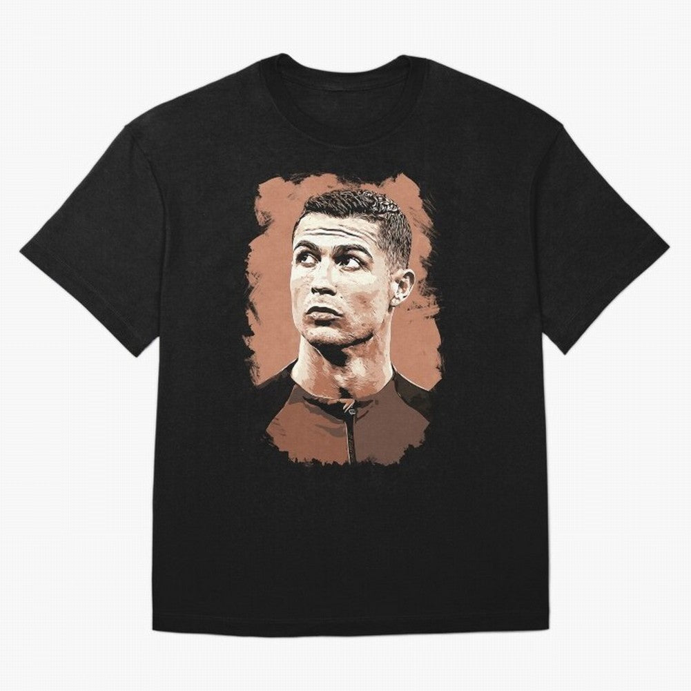Cristiano Ronaldo Vexel Painting Oversized T-Shirt Unlock Match Day Hype around FIFA World Cup 2026 USA Canada Mexico, Mbappe and Neymar, France, Match Day Excitement, Supporter Culture, Golden Goals and Global Football Passion; Built for