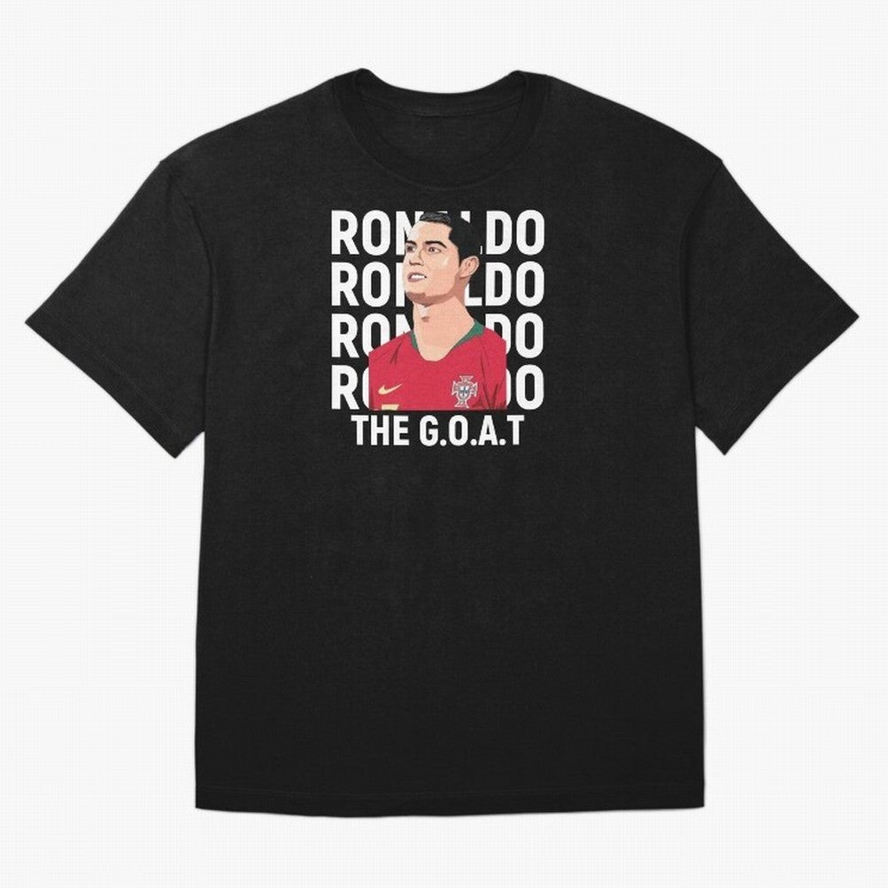 Ronaldo The Goat Oversized T-Shirt Stand Proud for Match Day Hype around FIFA World Cup 2026, CR7 and Messi, Portugal, Vintage Soccer Flavor, Modern Football Stars, National Flags and Final Night Emotion; Ideal for Passionate Fans Who Love Underdog
