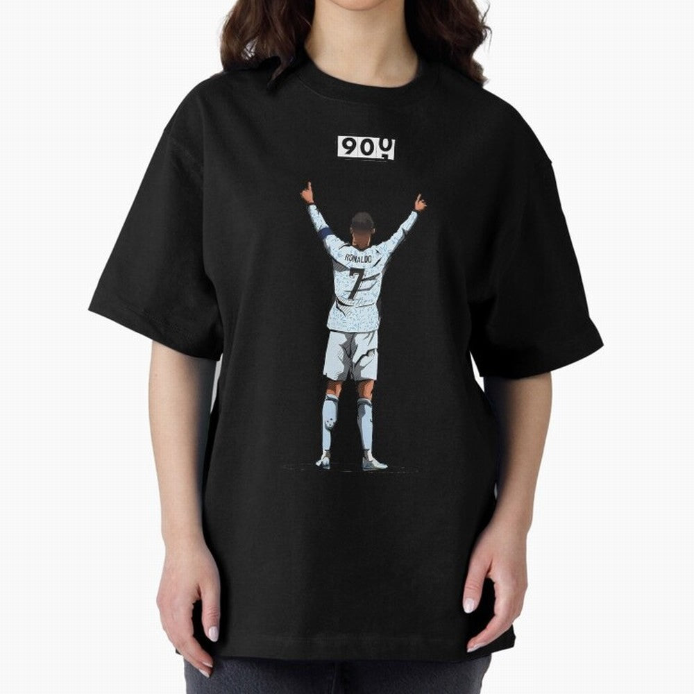 Ronaldo 900 Goals Celebration Iconic Football Design Oversized T-Shirt Celebrate the FIFA World Cup 2026 Group Stage Journey through Haaland Highlights, France Pride, Game Day Rituals, Football Legends, Country Pride and the Road to the Final;