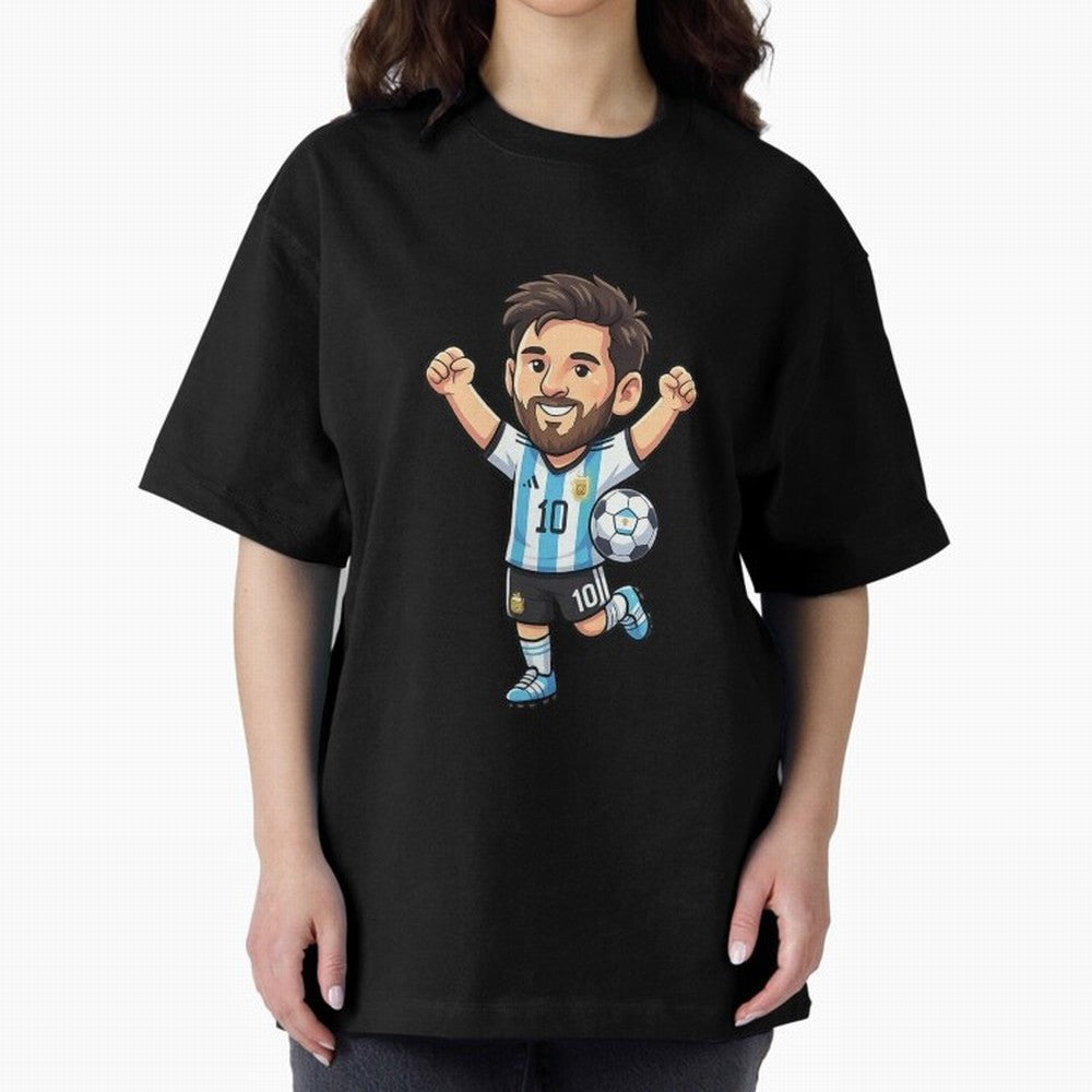Cute Football Champion Cartoon Design Oversized T-Shirt Live for the Drama of Global Football Passion for FIFA World Cup 2026, Driven by Neymar, France, Worldwide Fan Energy, Dramatic Goals, Stadium Lights and Championship Celebrations; Ideal for