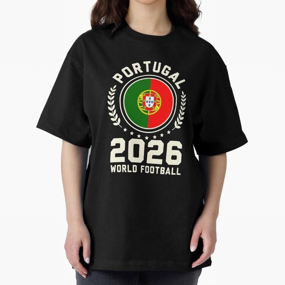 Portugal 2026 World Football Oversized T-Shirt Bring Stadium Energy to FIFA World Cup 2026 Spirit, Highlighting Argentina, CR7 and Messi, Game Day Rituals, Football Legends, Country Pride and the Road to the Final; Great for Supporters Who Love