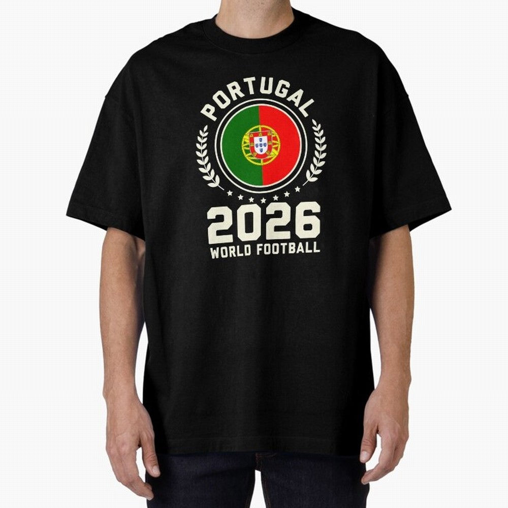 Portugal 2026 World Football Oversized T-Shirt Bring Stadium Energy to FIFA World Cup 2026 Spirit, Highlighting Argentina, CR7 and Messi, Game Day Rituals, Football Legends, Country Pride and the Road to the Final; Great for Supporters Who Love