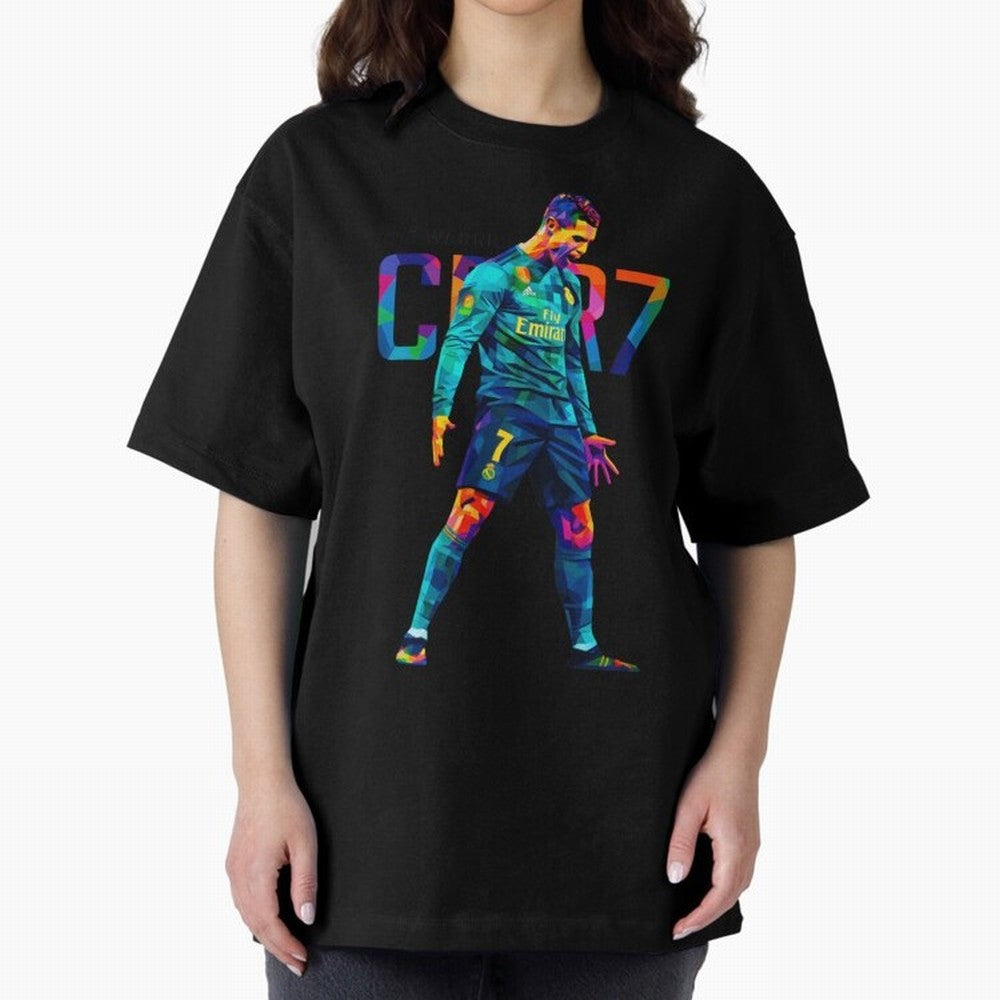 Ronaldo Cr7 Wpap Art Oversized T-Shirt Honor Football Greatness during FIFA World Cup 2026 Spirit, Connected to Brazil, Mbappe, Football History, Final Match Energy, Crowd Noise and Once in a Lifetime Moments; Made for Die Hard Supporters, Soccer