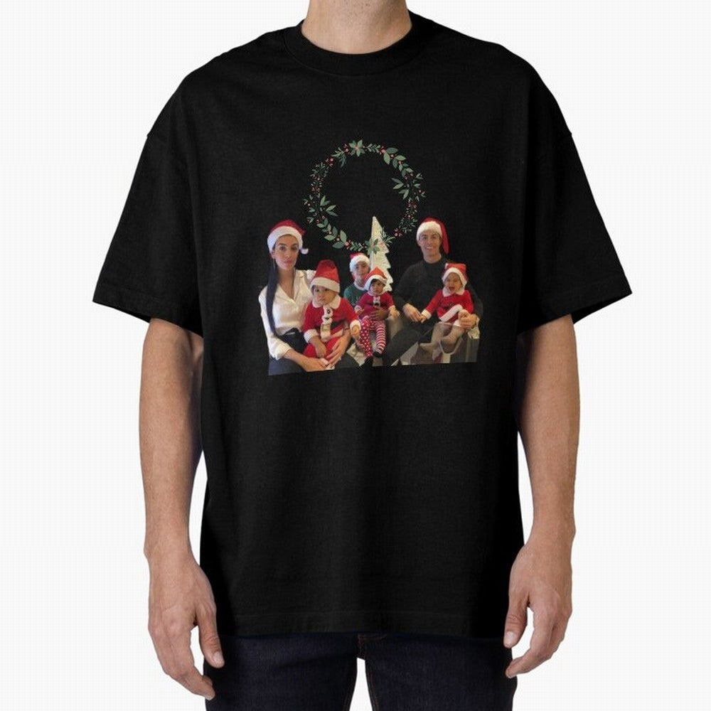 Cristiano ronaldo siuuu familly - siuuu Merry Christmas Oversized T-Shirt Represent the Passion of FIFA World Cup 2026 Spirit, Capturing Portugal, Spain and Germany, Mbappe, Goal Celebration Energy, Supporter Heritage, Football Icons and Worldwide