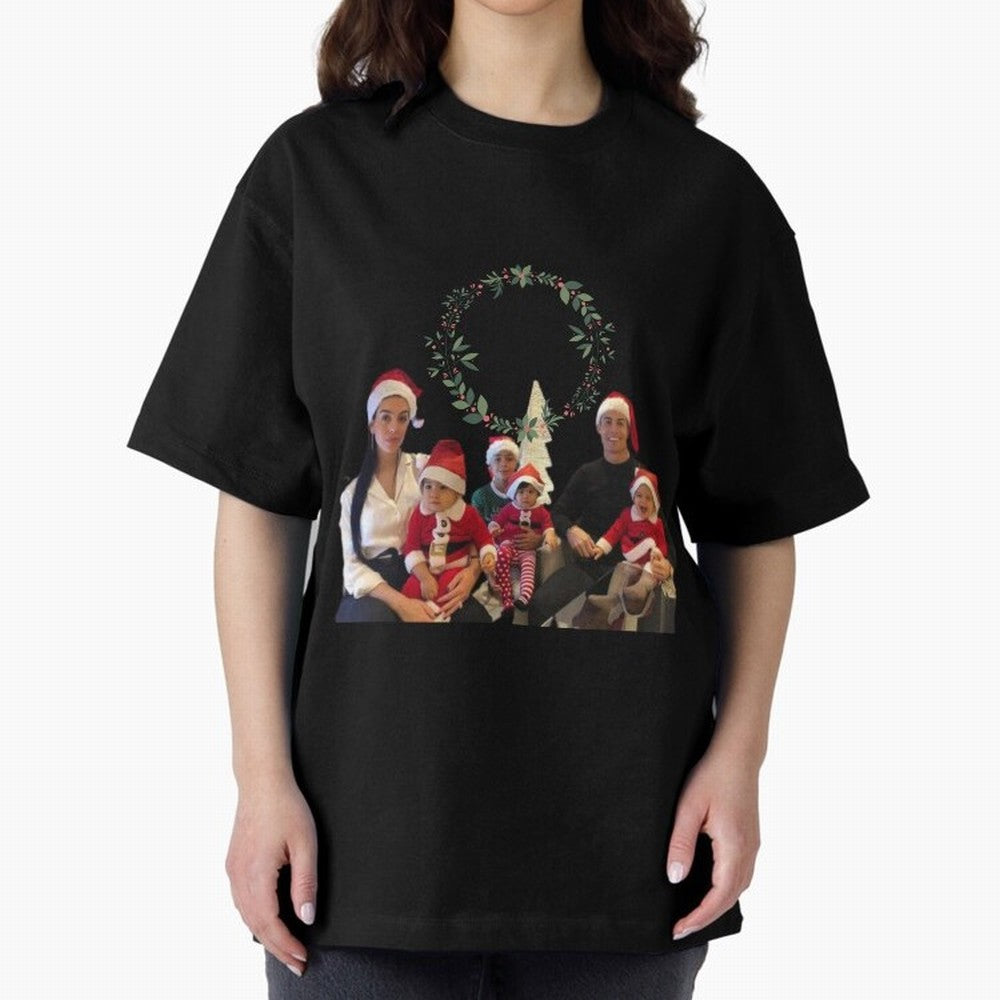 Cristiano ronaldo siuuu familly - siuuu Merry Christmas Oversized T-Shirt Represent the Passion of FIFA World Cup 2026 Spirit, Capturing Portugal, Spain and Germany, Mbappe, Goal Celebration Energy, Supporter Heritage, Football Icons and Worldwide