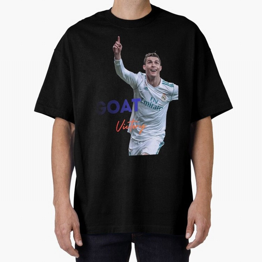 Goat CR7 MIndset Oversized T-Shirt Celebrate Unforgettable Nights in FIFA World Cup 2026 for Fans of Haaland and Mbappe and Spain, Bringing Soccer Culture, Superstar Moments, National Team Dreams and Competitive Fire; Ideal for Football Dads,