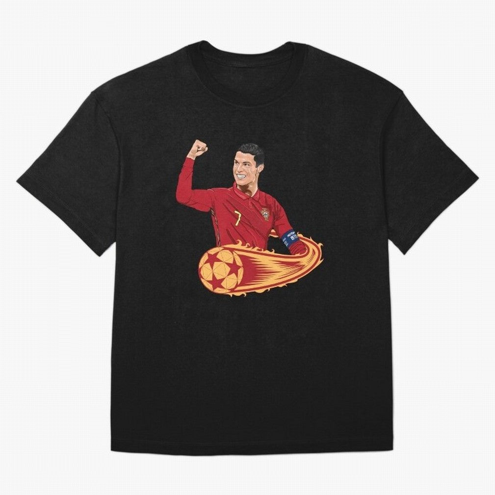 Cristiano Ronaldo drawing Oversized T-Shirt Celebrate National Team Dreams in the FIFA World Cup 2026 USA Canada Mexico Journey through Neymar, Haaland and Cristiano Ronaldo Highlights, Argentina Pride, Football Passion, Legendary Performances,