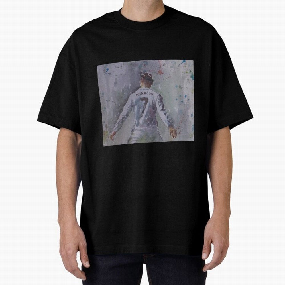 Cristiano Ronaldo - Portrait 2 Oversized T-Shirt Celebrate Rivalries and Pride in FIFA World Cup 2026 USA Canada Mexico for Fans of Messi and Cristiano Ronaldo and Argentina, Bringing Football History, Final Match Energy, Crowd Noise and Once in a