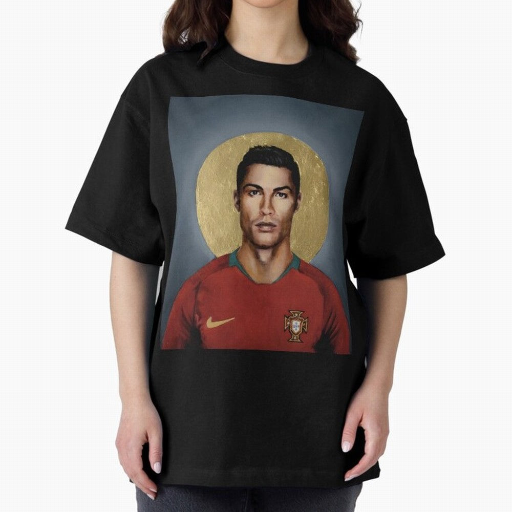 Cristiano Ronaldo CR7 Saint Portugal Football Legend Fan Art Oversized T-Shirt Treasure Match Day Hype around FIFA World Cup 2026 USA Canada Mexico, Mbappe, Netherlands, Champion Mindset, Group Stage Buzz, Knockout Tension and Passionate Fan